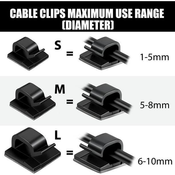 Clips de fixation de support de câble auto-adhésifs, 20 pièces/lot