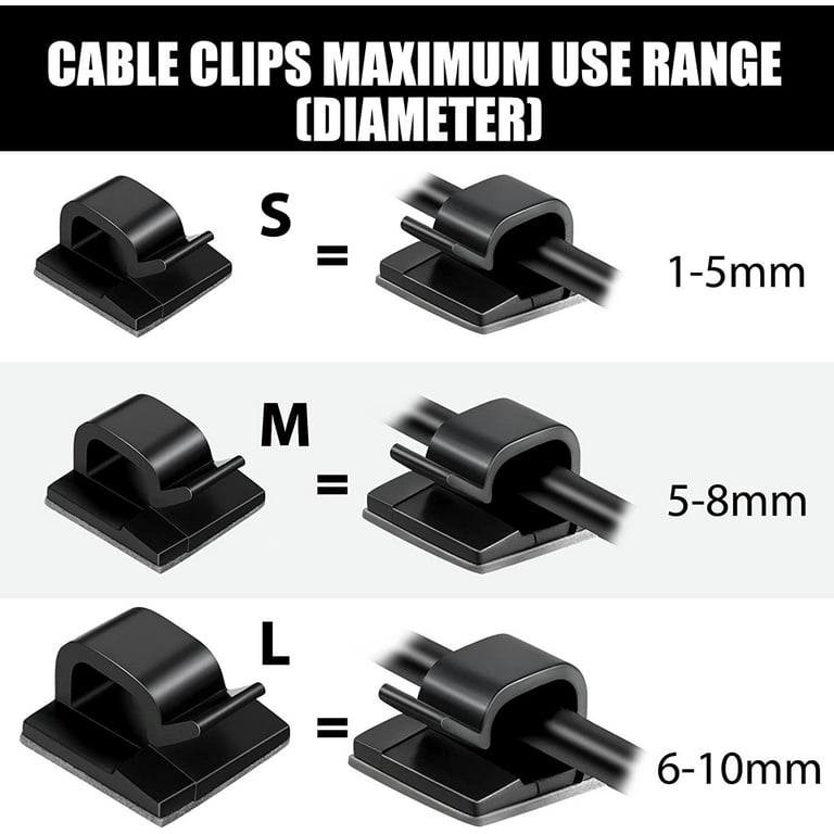 Blulu 100 Pieces Cable Clips Outdoor Light Cord Organizer Self Adhesive Wire Mini Hooks Management Holder for Car Office Home Fairy at MechanicSurplus.com