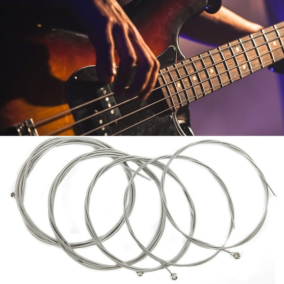 Nickel Plated Ball End String, Bass 5 String Sets Sound Bright Silver Color for Students for Beginners