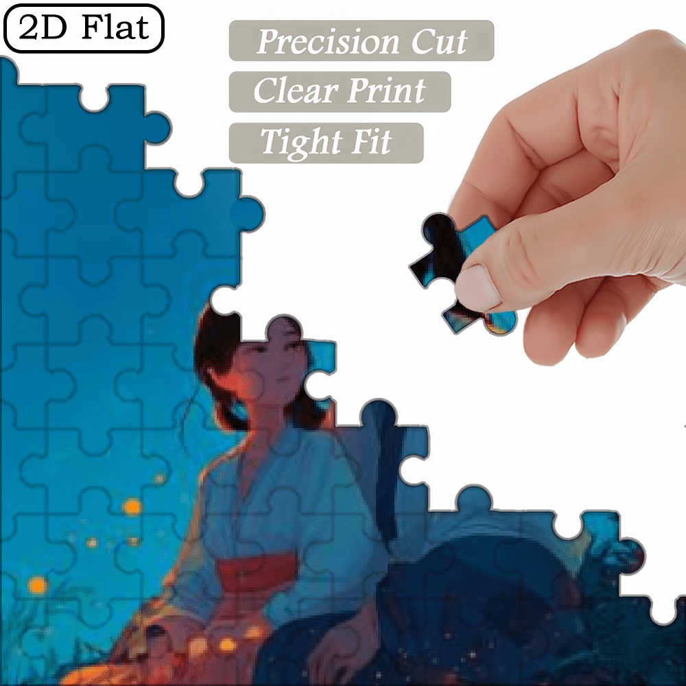 A Box of 1000pcs Adult Jigsaw Puzzle Featuring a "Starlight in the Trees" Design, High Difficulty Level, Suitable for Adults, Family Entertainment.29.4*19.6 in