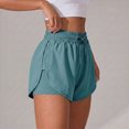 thumbnail image 4 of KPOPLK Women's 2 in 1 Butterfly Running Shorts High-Split Athletic Short High Waisted 3" Liner Workout Gym Short with Pockets Size S,Green, 4 of 7