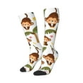 thumbnail image 2 of Balery Monkeys Swinging from Palms Printed Novelty Socks Men's Women's Crew Socks Sports Socks Knee High Socks Cotton Socks Quirky and Cool Socks, 2 of 9