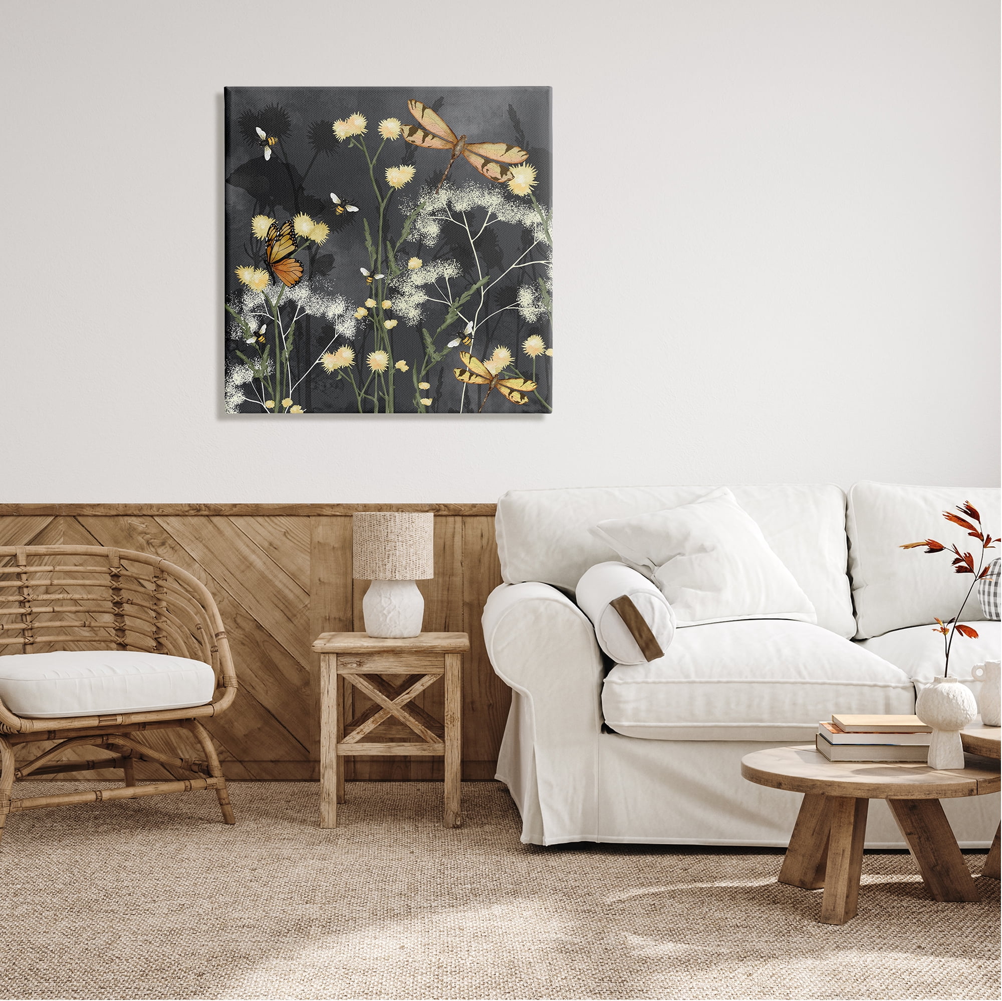 Stupell Industries Modern Herbs on Grey Botanical & Floral Painting Gallery Wrapped Canvas Print Wall Art, 30 x 30