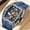 Rose Blue, variant on Brand Sports Watch for Men Silicone Mechanical Hollow Full Automatic Movement Wristwatch Clock