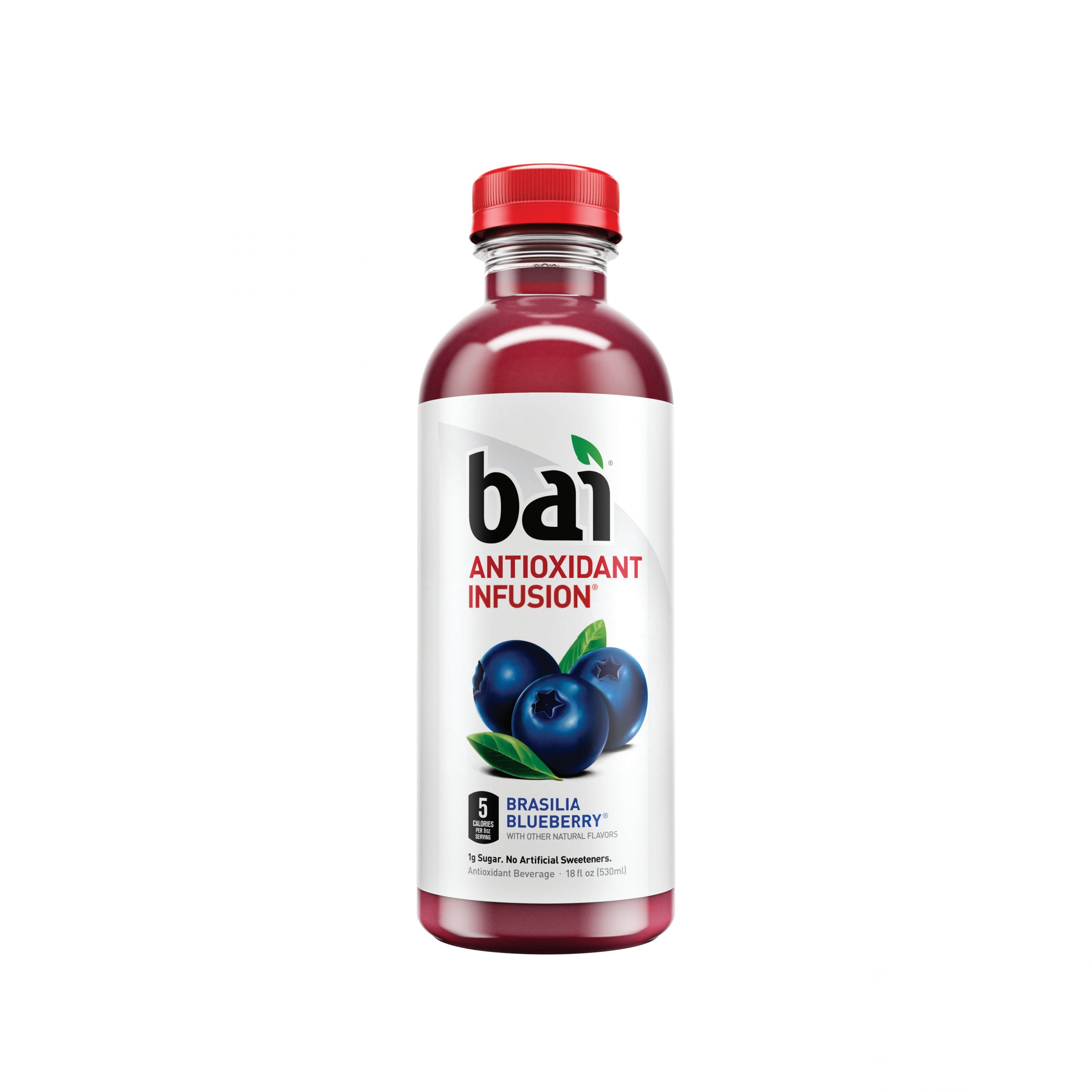 Bai Flavored Water, Brasilia Blueberry, Antioxidant Infused Drinks, 18 Fluid Ounce Bottles, 12 count