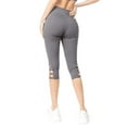thumbnail image 2 of Women's Active Lattice Capri Cutout Workout Leggings - CHARCOAL, L, 2 of 4