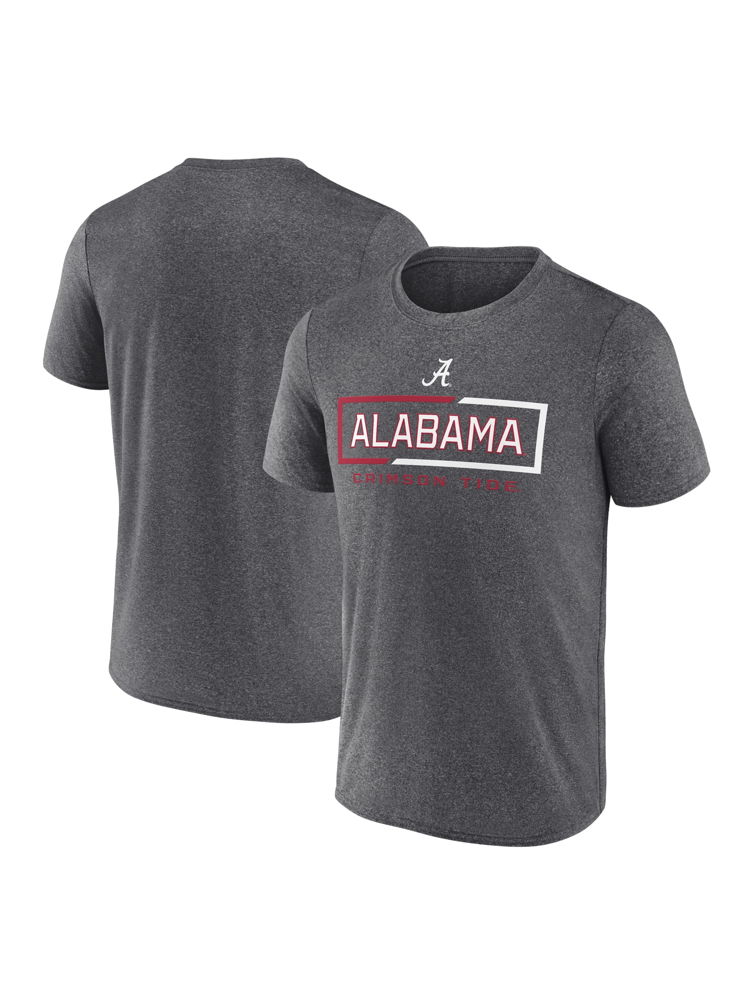 NCAA Alabama Crimson Tide Men's Synthetic Charcoal Heather Short Sleeve T-Shirt