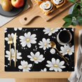 thumbnail image 2 of Placemat Set of 4 White Daisy Placemats for Dining Table Flower Leaf Washable Table Mats for Kitchen and Party Decor Indoor & Outdoor Use, 2 of 8
