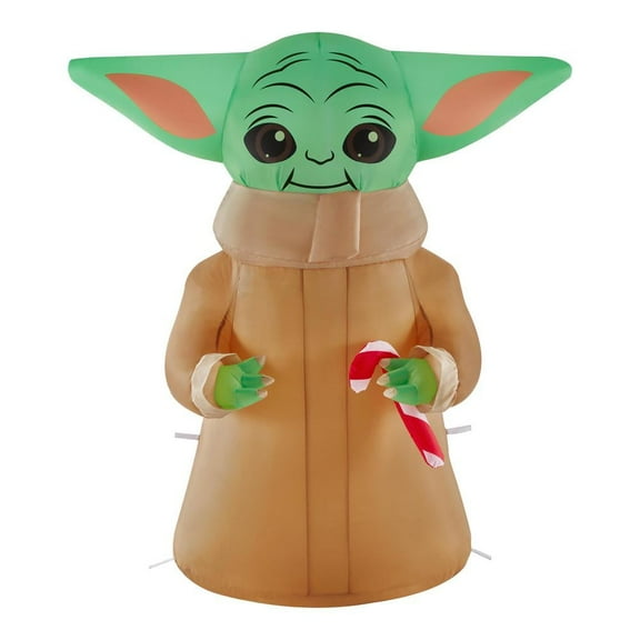 3.5 ft Pre-Lit LED Airblown-The Child with Candy Cane Christmas Inflatable