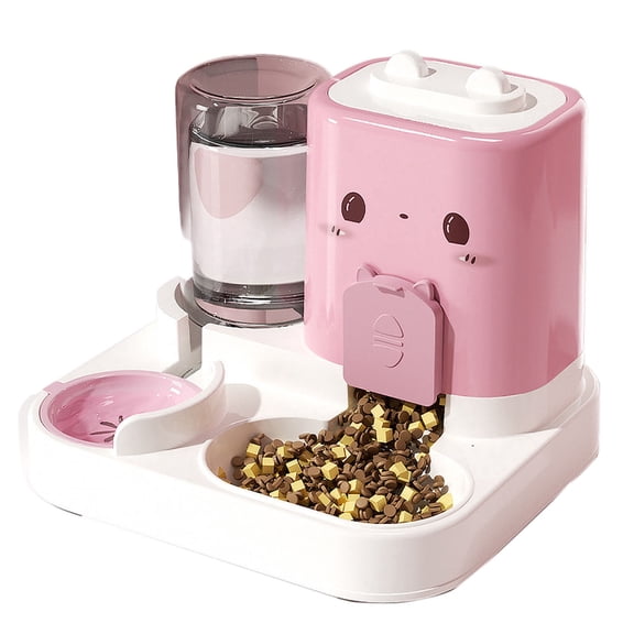2-in-1 Automatic Pet Feeder and Water Dispenser Bowl Set with Removable Design for Convenient Feeding of Cats and Small Dogs
