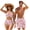 Pink Cherry Blossom, variant on FUIALDOLG Matching Swimsuits for Couples Vintage American Bridge Bikini Sets for Women Sexy Cross Front Swimwear or Mens Beach Shorts 2 Piece Bathing Suit Family Matching Sets-XL