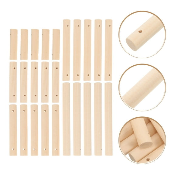 Milisten 25 Pcs Material Woodworking 14.00X1.50X1.50CM Ivory
