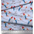 thumbnail image 2 of Soimoi Polyester Crepe Fabric Branches,Leaves & Macaw Parrot Bird Print Fabric by Yard 42 Inch Wide, 2 of 3