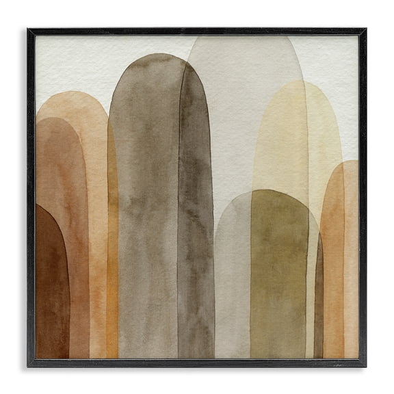 Stupell Industries Southwestern Layered Opaque Ovals Black Framed Giclee Art, 12 x 12, by Grace Popp