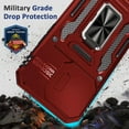 thumbnail image 4 of for iPhone 15 Pro Max Case with Slide Camera Cover iPhone 15 Pro Max Phone Case with Magnetic Kickstand Ring, Military Grade Shockproof Protective Case for iPhone 15 Pro Max(Red), 4 of 8