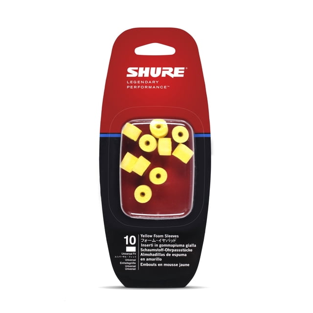 Fundas de espuma Shure EAYLF1-10 amarillas para modelos SE (10 pares)