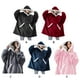 thumbnail image 3 of Minnieouse Sudaderas con capucha combinadas de moda y funcionales del algodón para las mantas usables de las mujeres para las mujeres Pijama Gris, 3 of 6