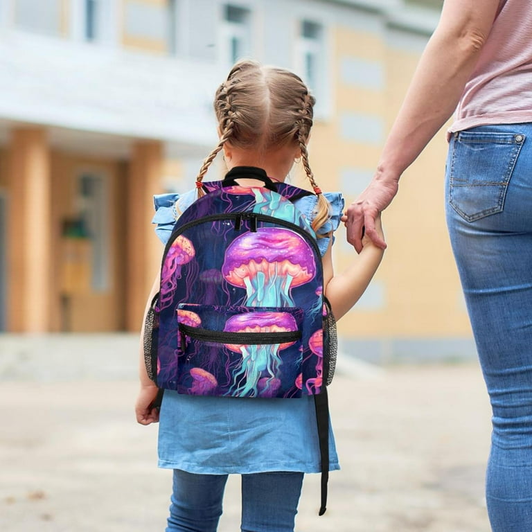 Jellyfish Adjustable Shoulder Strap Baby Backpack with Large Capacity Printed Design Lightweight Travel Bookbag Business Backpack Camping Backpack for Kids Champion Backpack for Women Suitable for Boy...