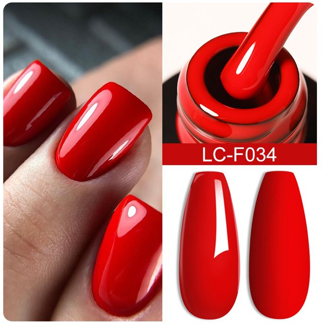 LILYCUTE Esmalte de uñas de gel de color rojo fluorescente Primavera Verano Popular Barniz de gel semipermanente Diseños de arte de uñas Capa superior mate Dengxun unisex
