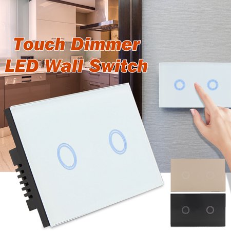 120-type 2 Gang Crystal Glass Remote Panel Touch LED Light led Switches (Best Led Panel Type)