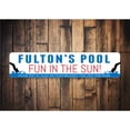 thumbnail image 2 of Custom Fun In The Sun Pool Aluminum Metal Decor Sign - 4x18 inches, 2 of 4