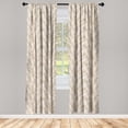 thumbnail image 3 of Ambesonne Leaves Curtains, Pale Brown Aloha Leaf Botany, Pair of 28"x63", Pale Brown White, 3 of 5