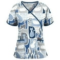 thumbnail image 1 of PENGXIANG Blouse d'Uniforme de Travail à Manches Courtes Col en V pour Femmes, 1 of 3