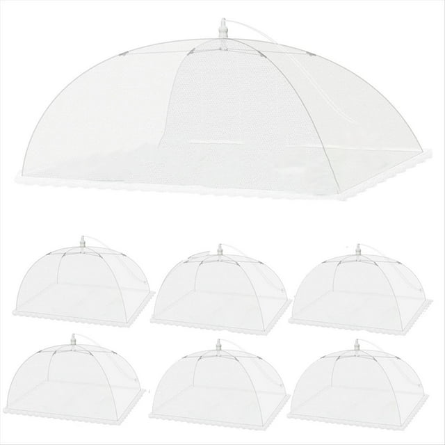 Paquete de 7 Cubiertas de para Alimentos para Exteriores, 40x24 Pulgadas y 17x17 Pulgadas, Cubierta para Comida para Fiestas Aire Libre, Redes Picnic, Pantalla para Sombrilla