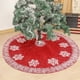 thumbnail image 3 of 1 pieza falda de árbol de Navidad de punto delantal de falda de árbol falda de árbol de Navidad copo de nieve suministros de decoración de Navidad, 3 of 5