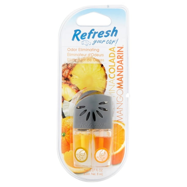 Refresh Your Car! Pina Colada & Mango Mandarin Car Air Freshener, 0.27 Fl. Oz.