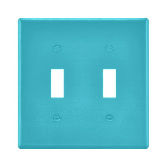 2 Gang Light Switch Cover Plate Light Blue Wall Plate Decorate Electrical Outlet Cover Plates 4.56”x4.48”