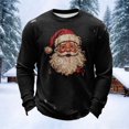 thumbnail image 2 of Christmas Shirts for Men Long Sleeve Casual Crewneck Santa Claus Graphic Distressed Waffle Shirt Holiday Party Shirts, 2 of 4
