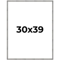 30x39 Frame Silver Grey Distressed Solid Wood Picture Frame | 0.75 Inch Moulding Width | Interior