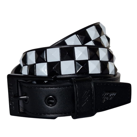 Lowlife Dub Studded Leather Belt Black and White in size 40" - 42" Waist (XL)