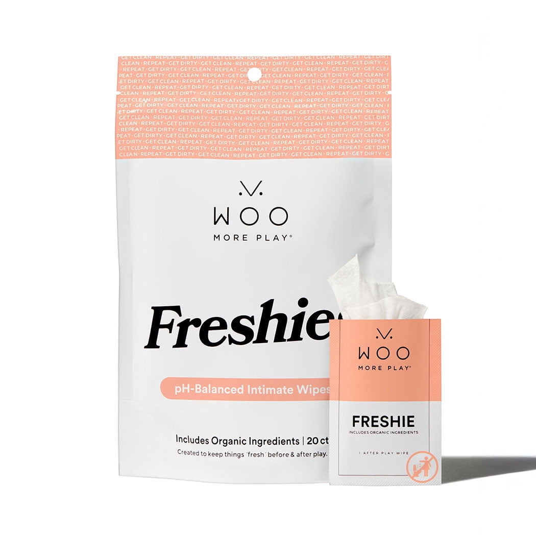 Woo More Play Freshies: All-Natural Feminine Intimate Wipes - 20 pack