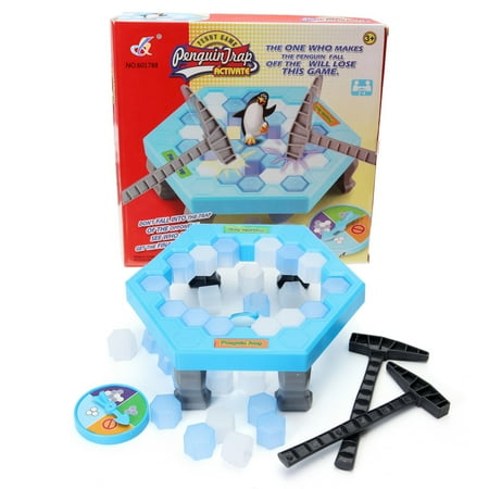 Desk Games Penguin Ice Breaking Puzzle Table Games Balance Ice Cubes Knock Ice Block Wall Toy Desktop Paternity Interactive Family Fun Game ()
