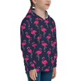 thumbnail image 3 of Kdxio Cute Flamingo Pattern Boys Athletic Unisex Boys Girls Hoodie with Pocket Sweatshirts-Large, 3 of 6