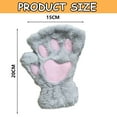 thumbnail image 2 of Cat Claw Bear Paw Fingerless Winter Plush Gloves, 2 of 5