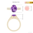 thumbnail image 5 of ANGARA Natural Oval 2.28 ct Amethyst Ring with Flush-Set Diamonds in 14K Yellow Gold for Women (Size-10x8mm) | February Birthstone, Anniversary, Jewelry Gift for Women | Natural Amethyst Ring, 5 of 10