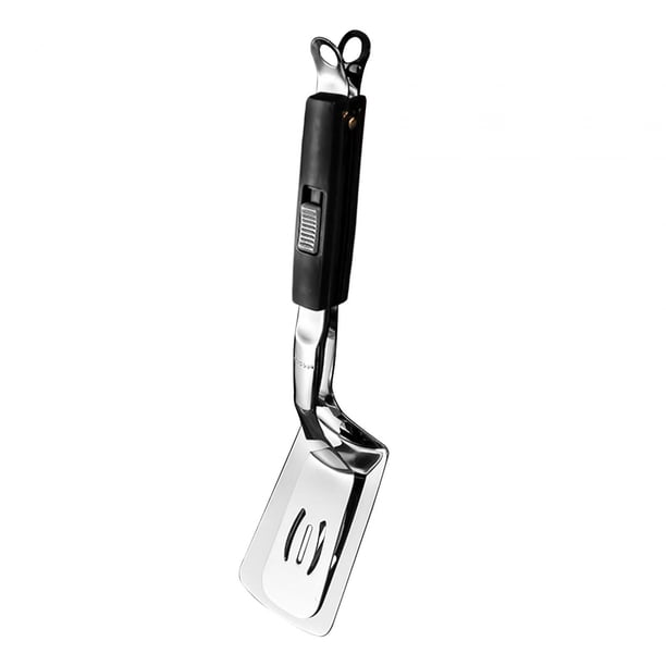 Pinzas de acero inoxidable para cocinar pescado, pinza para pescado, práctica ranura para pinza de pizza, Negro