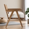 thumbnail image 4 of TacleeKii Mid-Century Rattan Chair, High Back Accent Armchair, 300lb Capacity, Beige, 4 of 11