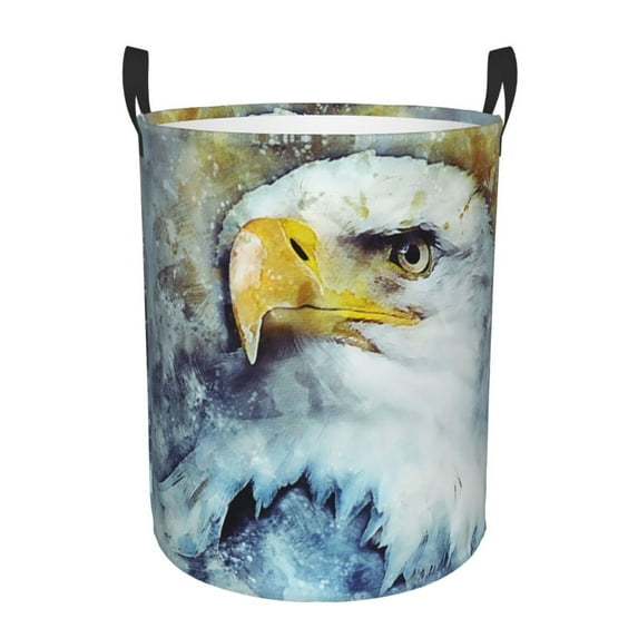 XMXT Collapsible Laundry Basket, Eagle Art Watercolors Waterproof Laundry Hamper, 62L Multicolor