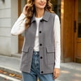 thumbnail image 2 of NominalSnug Women Corduroy Sleeveless Vest Collared Button Down Casual Outerwear With Flap Pockets, 2 of 7