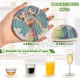 thumbnail image 3 of Haosy Set of 6 Drink Woven Coaster with Holder Heat Resistant Non-Slip Bar Coasters 4 Inches Colorful Spots Giraffe and Rainbow, 3 of 7