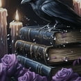 thumbnail image 5 of Patifu Crow Books Candles Shower Curtain 100% Polyester Chic Modern Decor 60"x72, 5 of 7