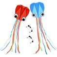 thumbnail image 1 of Paquete de 2 cometas de pulpo únicas, tela de nailon resistente al desgarro, fáciles de volar, colas largas para una exhibición impresionante, ideales para divertirse al aire libre en familia, 1 of 6