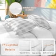 thumbnail image 2 of 3 Piece Grey Plaid Duvet Cover Set Full Size,Microfiber Comforter/Quilt Cover with Corner Ties and 2 Pillowcases,Spring Summer Farmhouse Buffalo Checkered All Season Soft Bedding with Zipper Closure, 2 of 8