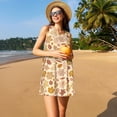 thumbnail image 3 of Balery Fall Leaves Vestidos de verano para mujer con estampado: vestido holgado sin mangas, vestido playero informal y cómodo para días calurosos., 3 of 7