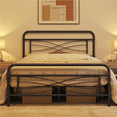 thumbnail image 3 of Renwick Avery Vintage Metal Full Bed with Criss-Cross Design, Black, 3 of 12