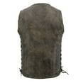 thumbnail image 2 of Milwaukee Leather MLM3540 Men's Roulette Distressed Brown 10 Pocket Motorcycle Leather Vest Small, 2 of 9
